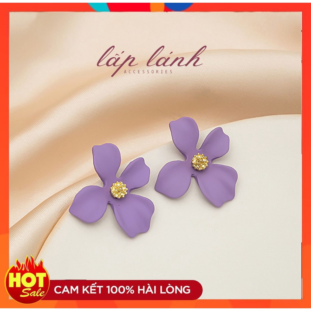 [HOT] BÔNG TAI KHUYÊN TAI HÌNH HOA 4 CÁNH ĐỦ MÀU PHONG CÁCH THỜI TRANG CÁ TÍNH NỔI BẬT222BT084