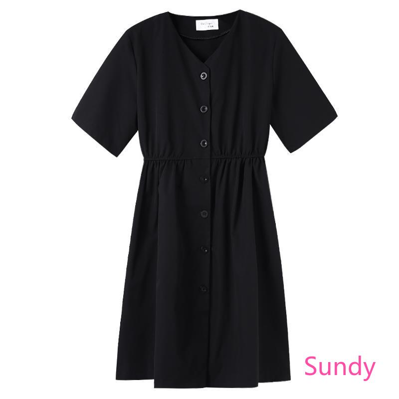 Đầm nữ dáng chữ A màu đen phong cách thời trang xinh xắn cho phái nữ | BigBuy360 - bigbuy360.vn