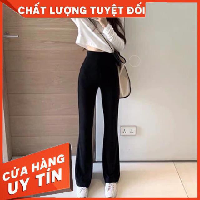 Quần vải ống loe lưng siêu cao- dáng dài 100cm | BigBuy360 - bigbuy360.vn