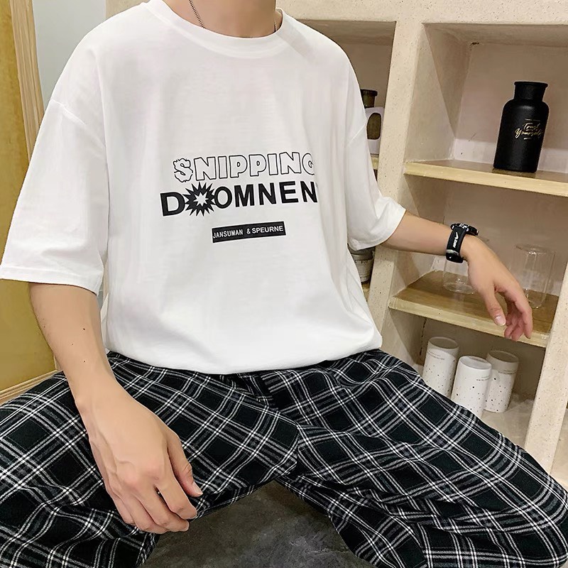 Áo thun tay lỡ unisex nam nữ form rộng oversize AT507