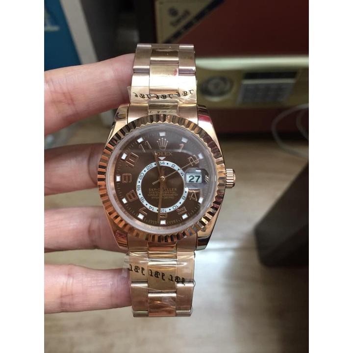 Đồng hồ Nam Rolex máy dòng cơ Automatic size 38mm màu vàng hồng