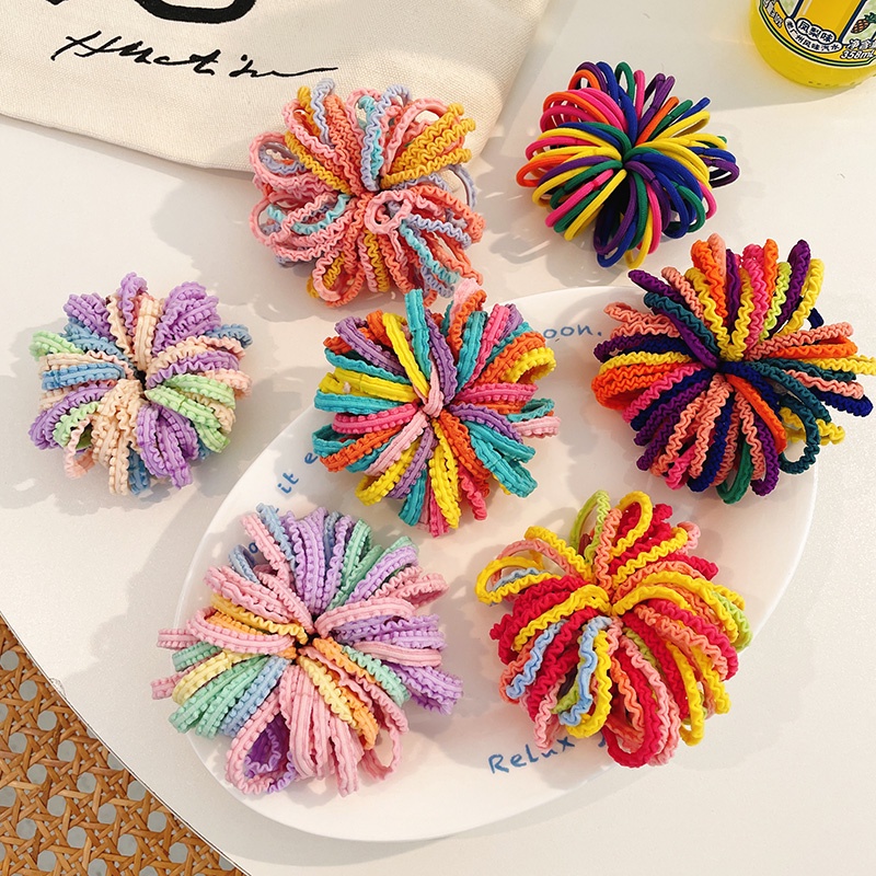 Set 50 Dây Buộc Tóc Co Giãn Cho Bé Gái