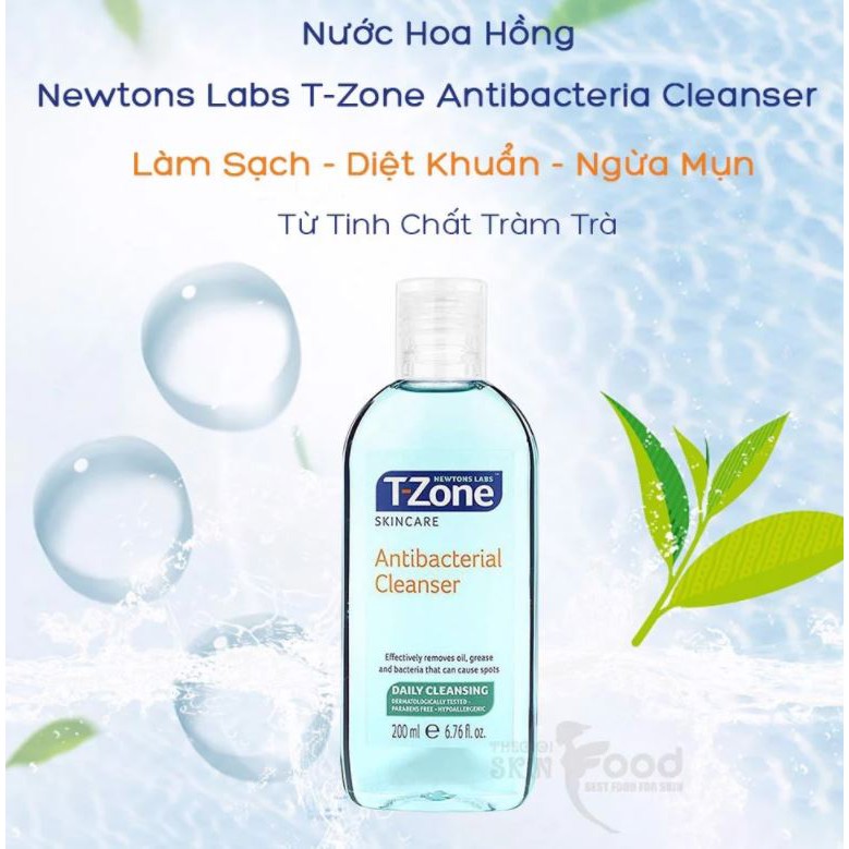 Nước Hoa Hồng Làm Sạch, Chiết Xuất Tràm Trà Newtons Labs T-Zone Antibacteria Cleanser 200ml