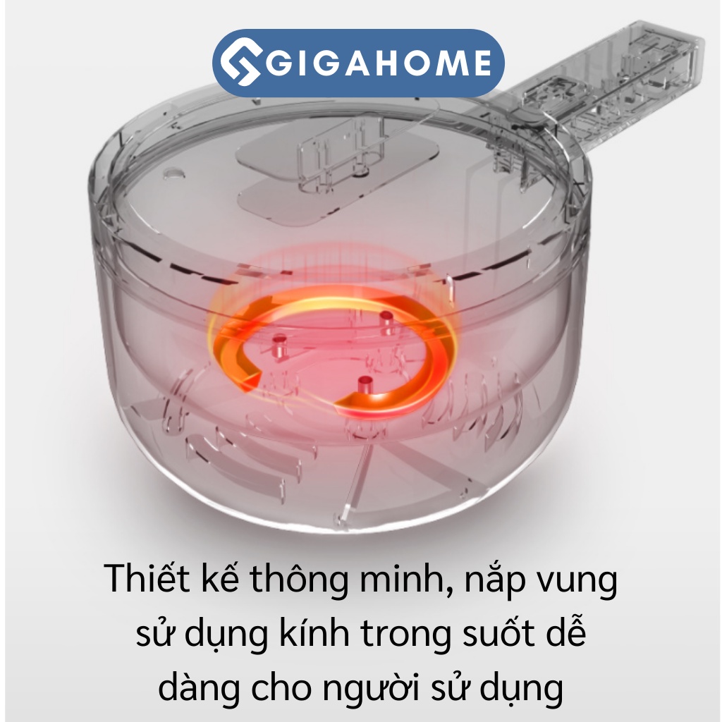 Nồi Lẩu Điện Đa Năng Nấu Mì, Chiên Xào GIGAHOME Lòng Nồi Chống Dính Dung Tích 2L 9597