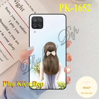 Ốp lưng SamSung Galaxy A12 viền đen in hình Cô Gái váy Hồng