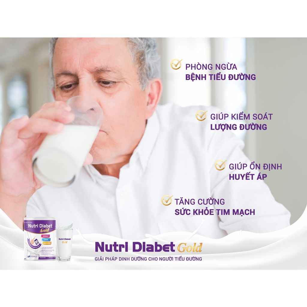 Sữa Nutri Diabet Gold Cho Người Tiểu Đường - Sữa Ngăn Ngừa Biến Chứng Tiểu Đường Giúp Ổn Định Đường Huyết