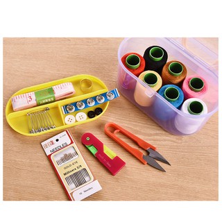 Bộ kim chỉ đa năng, hộp đồ may vá mini, Hộp kim chỉ khâu vá tiện lợi, bộ kim chỉ 55 món nhiều màu