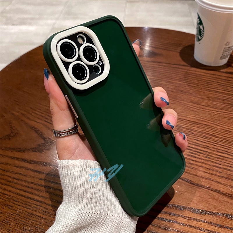 Ốp Điện Thoại Cứng Trong Suốt Chống Sốc Màu Macaron Cho iPhone 11 12 13 Pro Max