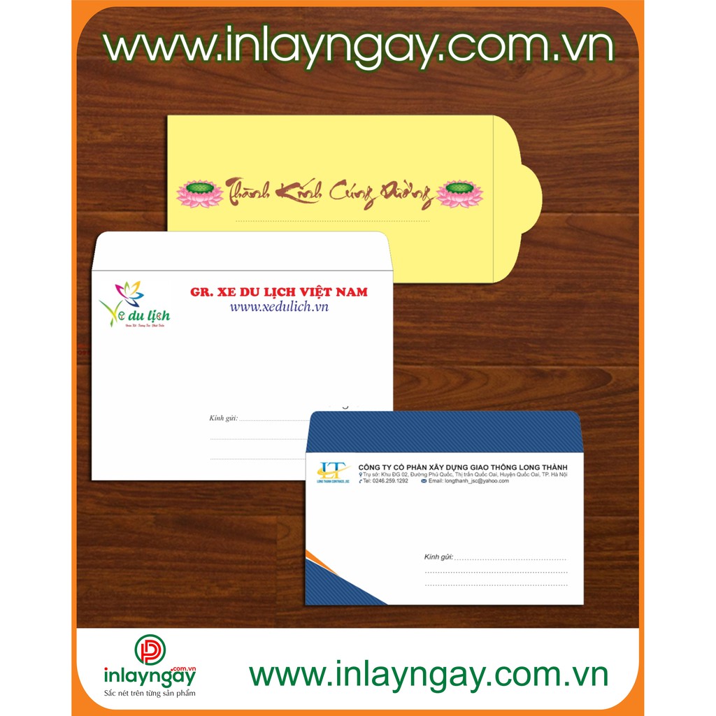 In phong bì công ty, cá nhân combo 100