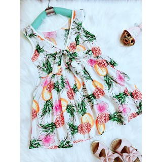 Váy Lanh Thắt Nơ Lưng Cho Bé Gái
