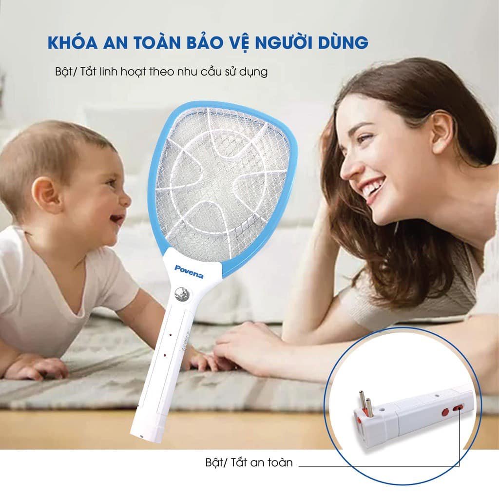 VỢT MUỖI POVENA  CHẤT LIỆU NHỰA ABS CAO CẤP ĐỘ BỀN CAO