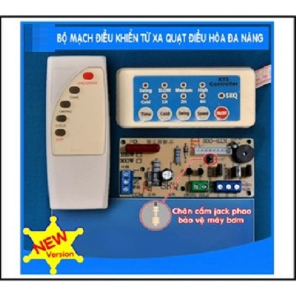 Combo 2 Bộ điều khiển từ xa cho quạt hơi nước quạt điều hòa LOẠI TỐT TIẾNG VIỆT mạch quạt hơi nước