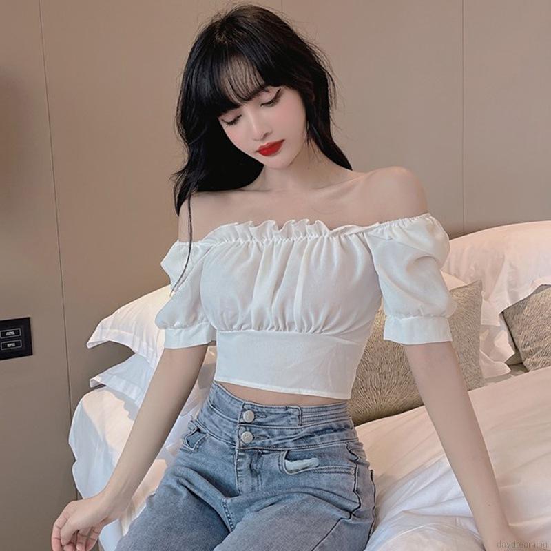 Áo Croptop Tay Ngắn Thiết Kế Trễ Vai Quyến Rũ | BigBuy360 - bigbuy360.vn