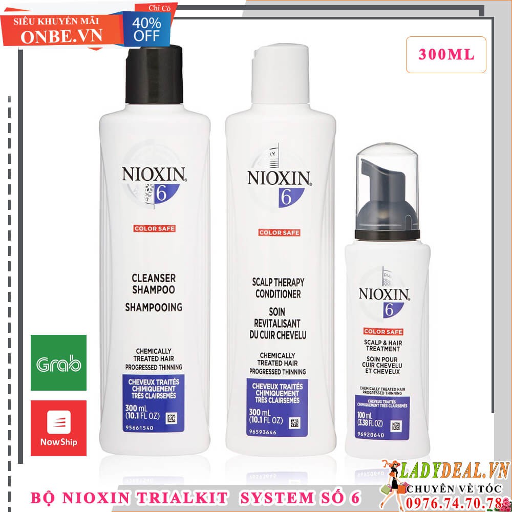 NIOXIN 6 | Bộ Chăm Sóc Tóc Nioxin 6 Cho Tóc Tạo Kiểu, Thưa, Rụng Nhiều 300ML