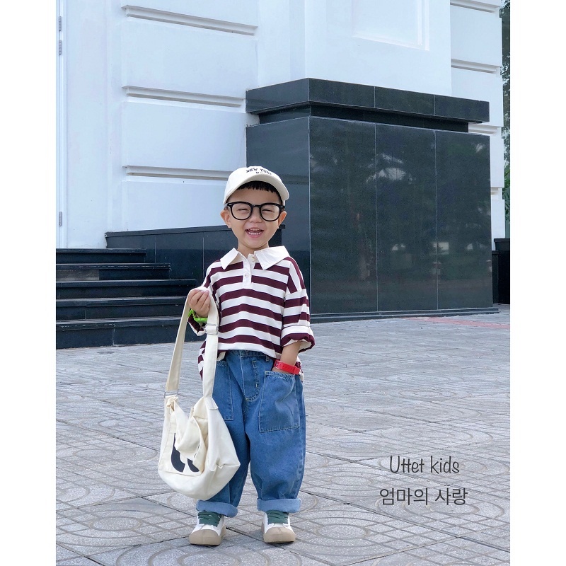 ÁO THUN POLO CHO BÉ GÁI VÀ BÉ TRAI 934 MỀM VÀ ĐẸP SIZE 80 ĐẾN 120