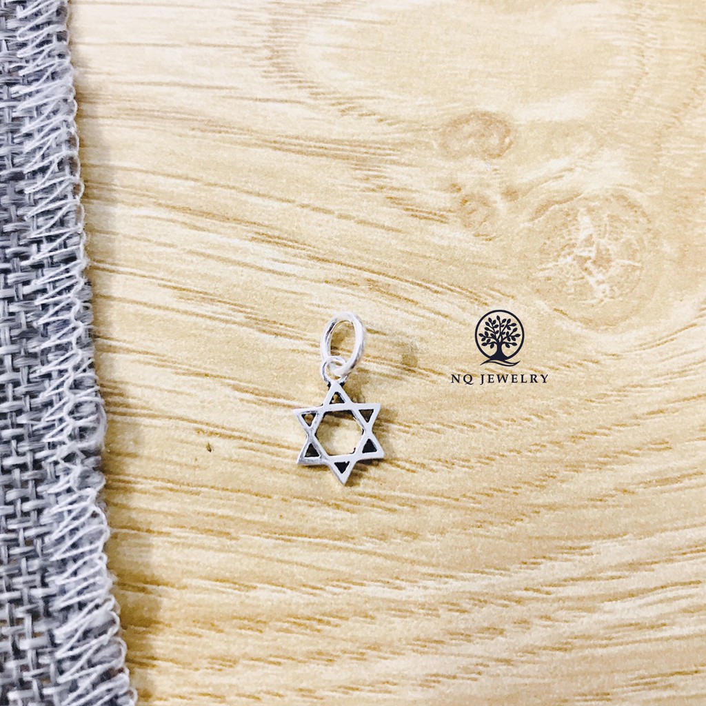 Charm bạc hình ngôi sao 6 cánh treo - NQ Jewelry