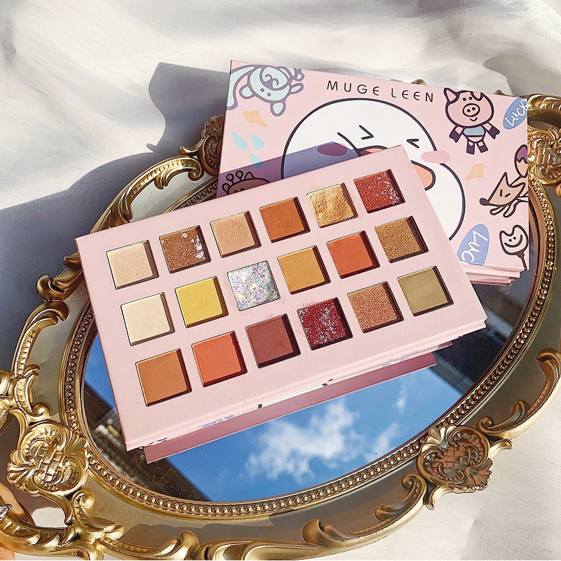 🌈🍓🍊 Bảng Mắt Vịt Lucky Mugeleen 18 Ô Màu Cực Dễ Thương, Phấn Mịn Lì Không Thấm Nước | BigBuy360 - bigbuy360.vn
