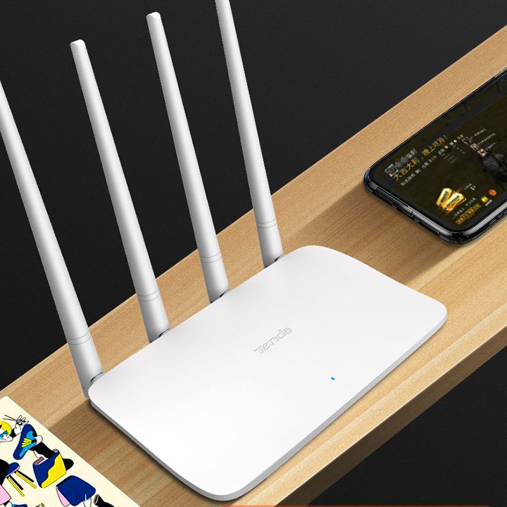 Router Wifi 4 râu F6 tenda 4 cổng Lan cột sóng 5 dBi có app quản lý - Bảo hành 12 tháng