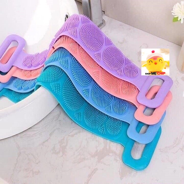 Dây Tắm Cọ Lưng Silicon Mềm Mại ❤️RẺ VÔ ĐỊCH❤️ Dây Chà Lưng Massage 2 Mặt Gai An Toàn Cho Da Và Không Độc HạI