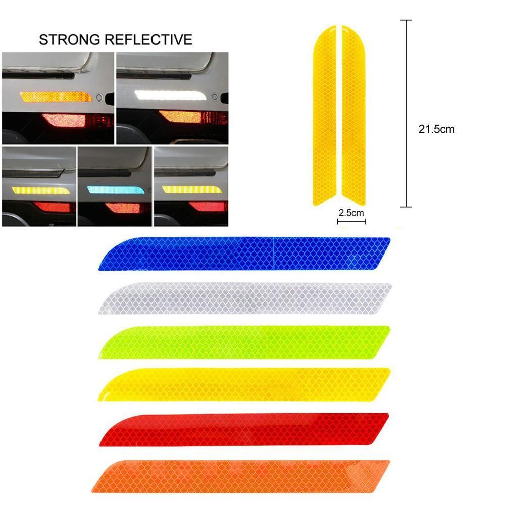 Bộ 2 Đề Can Phản Quang Màu Đỏ / Xanh Dương / Cam / Trắng / Vàng Cảnh Báo An Toàn Cho Xe Hơi