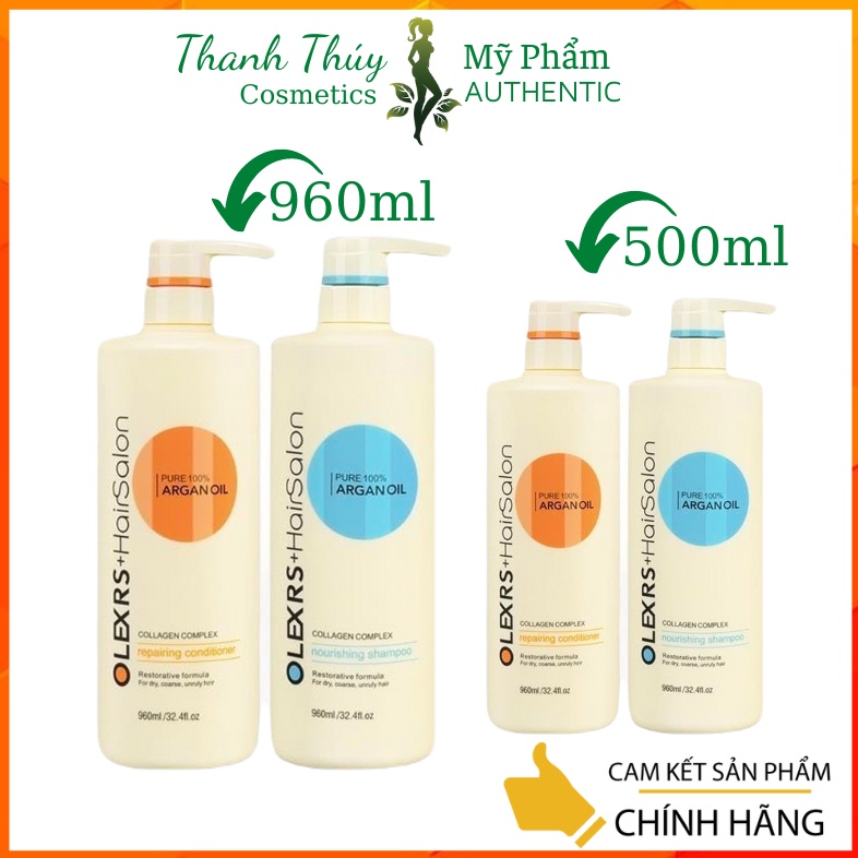 Dầu Gội xả Olexrs Argan Oil Collagen Hair Salon cao cấp 960ml - 500ml