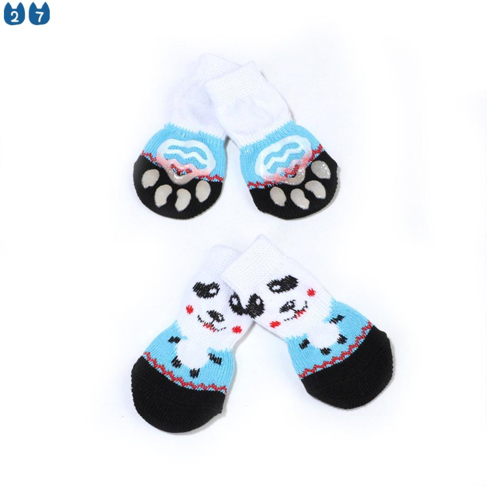 Set 4 Đôi Vớ Đan Len Giữ Ấm Chống Trượt Dễ Thương Dành Cho Cún Cưng 27