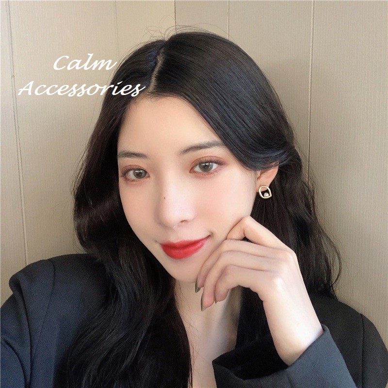 (HÀNG CHUẨN) Khuyên tai nữ Calm Accessories_Khuyên tai ngọc lưới đơn giản nhẹ nhàng nữ tính