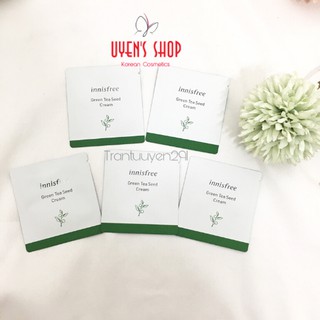 Combo 10 gói Sample kem dưỡng Innisfree Green Tea Seed Cream _ 1ml