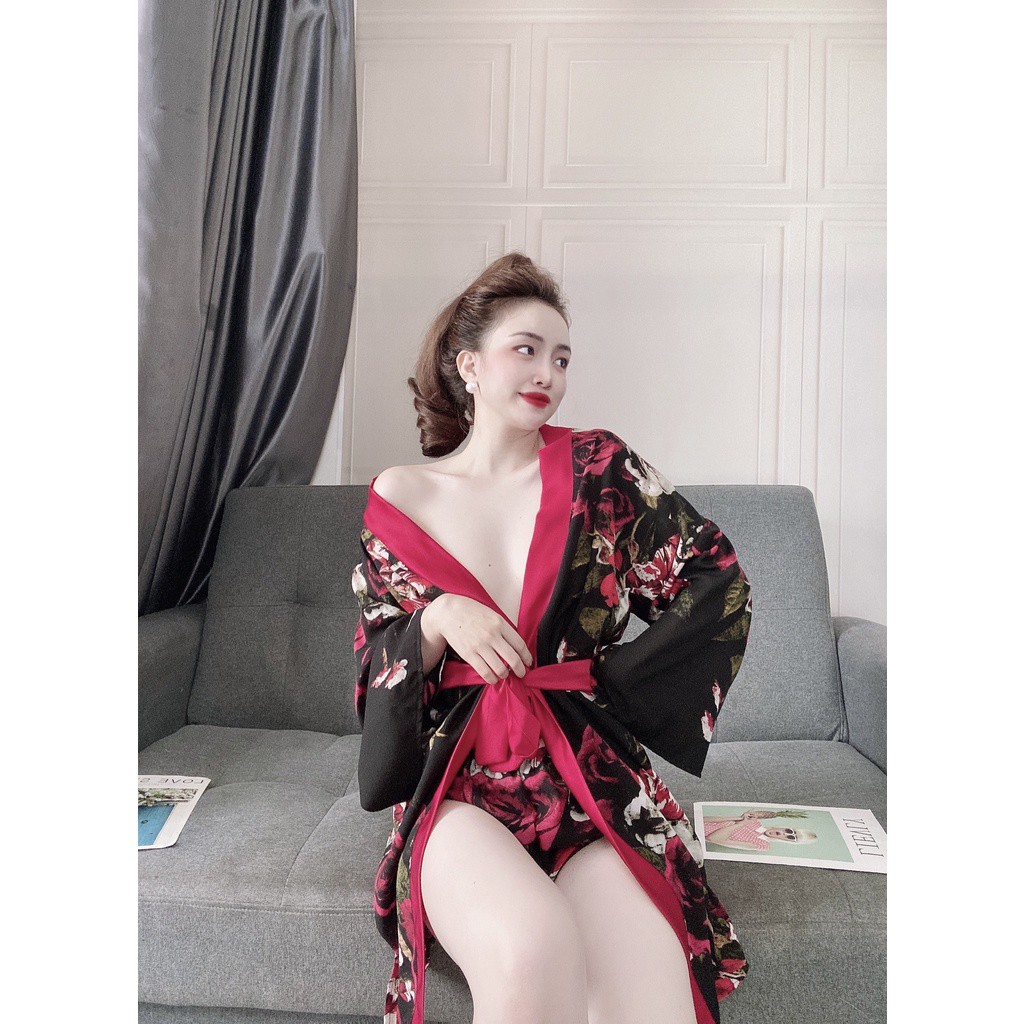 Áo Choàng Ngủ, Áo Choàng Lụa Phối Ren Mi Cao Cấp Dưới 70Kg | BigBuy360 - bigbuy360.vn