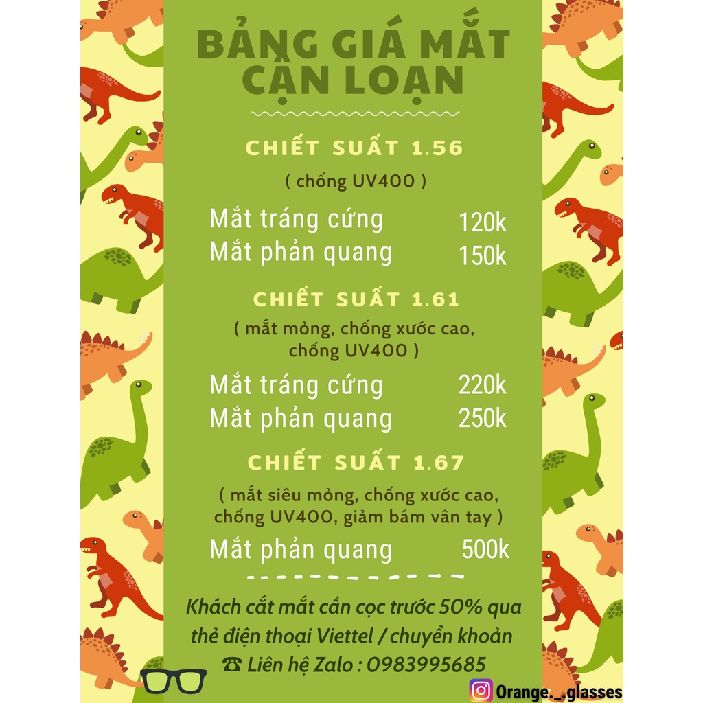 Gọng kính nam nữ mắt cận lục giác, Kính mắt tròng giả cận 0 độ chống ánh sáng xanh FERADO