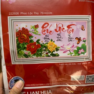 Tranh thêu chữ thập Phúc Lộc Thọ 222926 chưa thêu