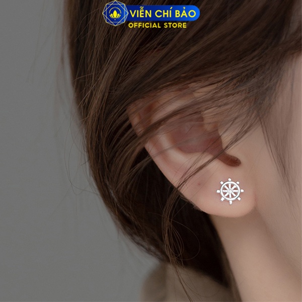 Bông tai bạc nữ mỏ neo bánh lái chất liệu bạc 925 thời trang phụ kiện trang sức nữ thương hiệu Viễn Chí Bảo E009-FB