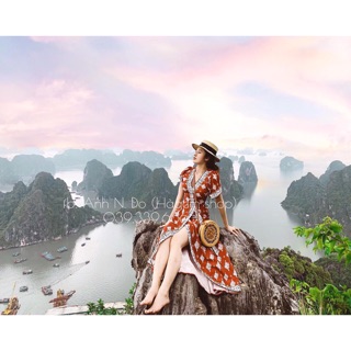 Đầm boho vintage viền cột eo xẻ tà ❤️❤️❤️❤️