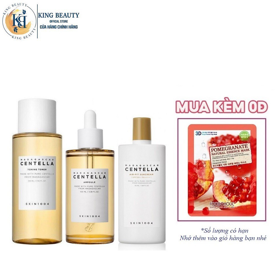 Bộ 3 Sản Phẩm Giảm Mụn Chiết Xuất Rau Má Skin1004 Madagascar Centella (Toner 210ml + Serum 100ml + KCN 50ml)