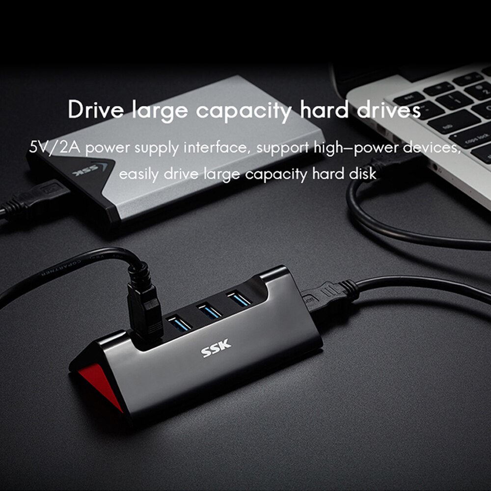 Hub chia 4 cổng USB 3.0 SSK SHU-835 . Chính Hãng 100% - Hỗ Trợ Chức Năng Như Hub Sạc (Đen)