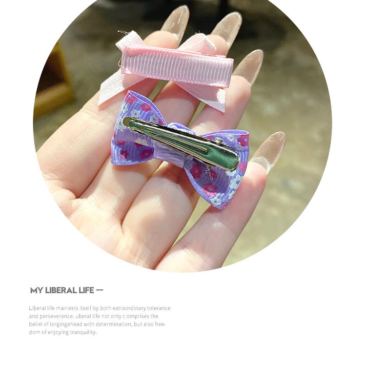 Set 10 Kẹp Tóc Đính Nơ Kiểu Công Chúa Dễ Thương Cho Bé Gái