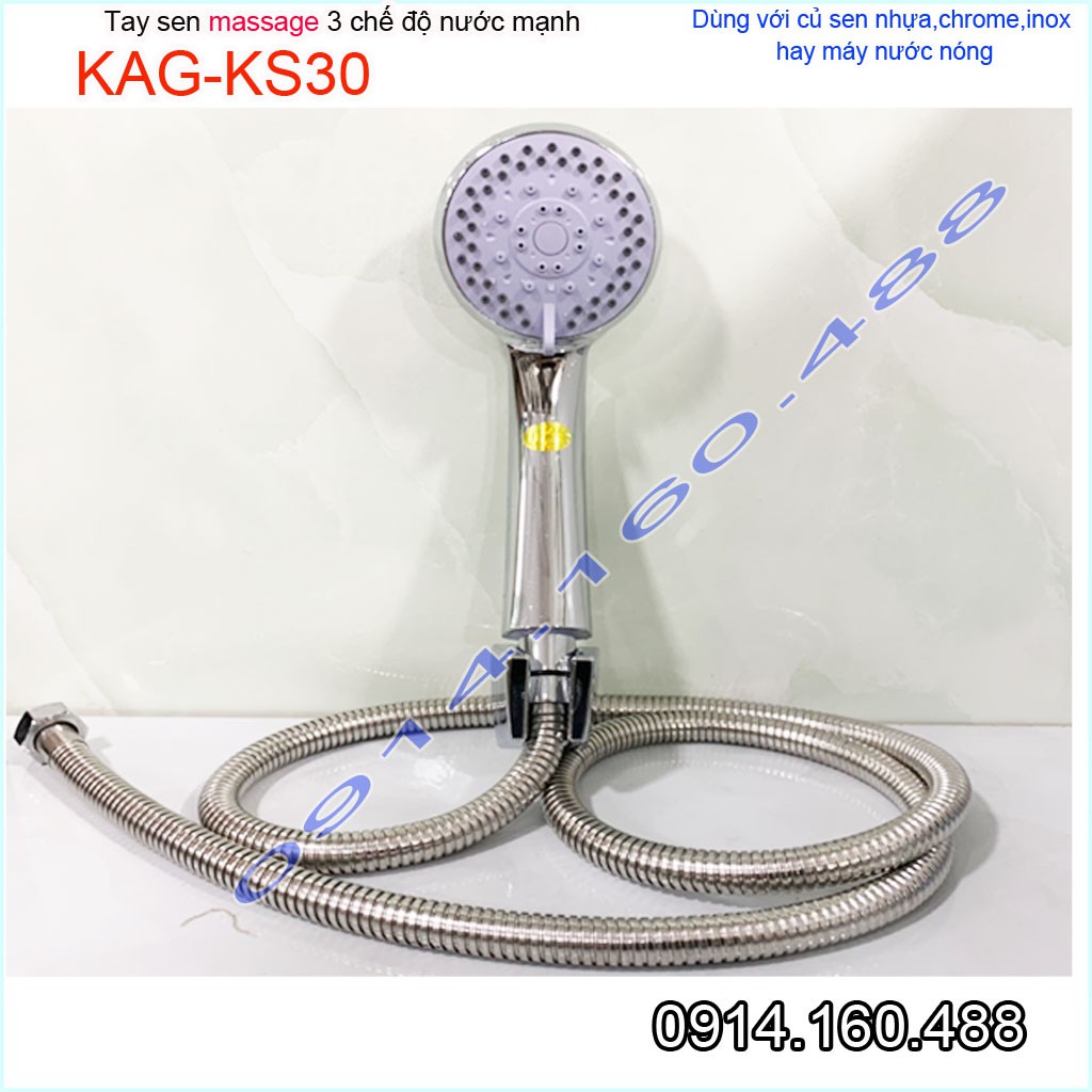 Vòi sen tắm cao cấp KAG-KS30 trọn bộ có dây, Best Sales shower head vòi hoa sen tia nước mạnh sử dụng tốt