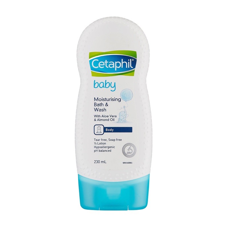 [Germany] Sữa tắm dưỡng ẩm CETAPHIL BABY MOISTURIZING WASH& BATH 230ml dưỡng ẩm cho trẻ em - Sản xuất tại Đức