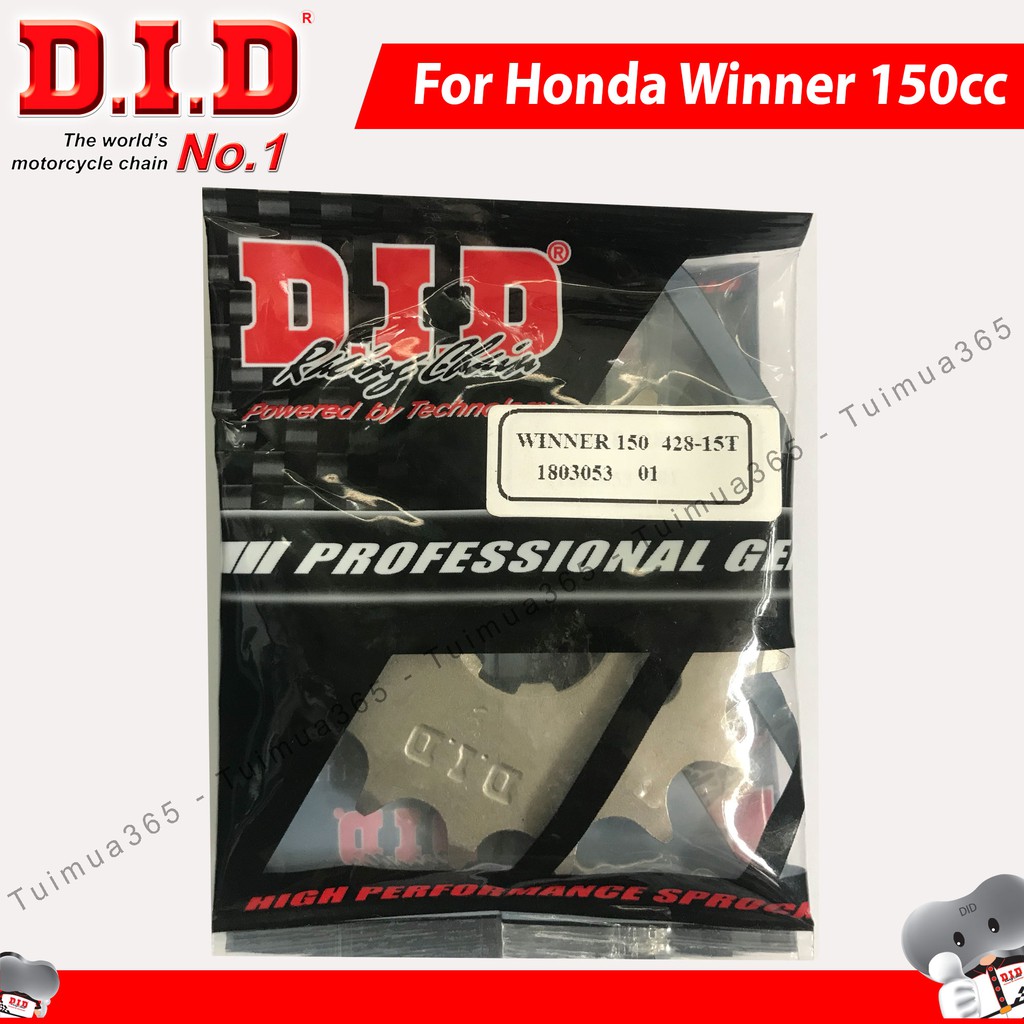 Nhông 15T và Dĩa 44T DID cho Honda Winner 150cc ( Thái Lan )