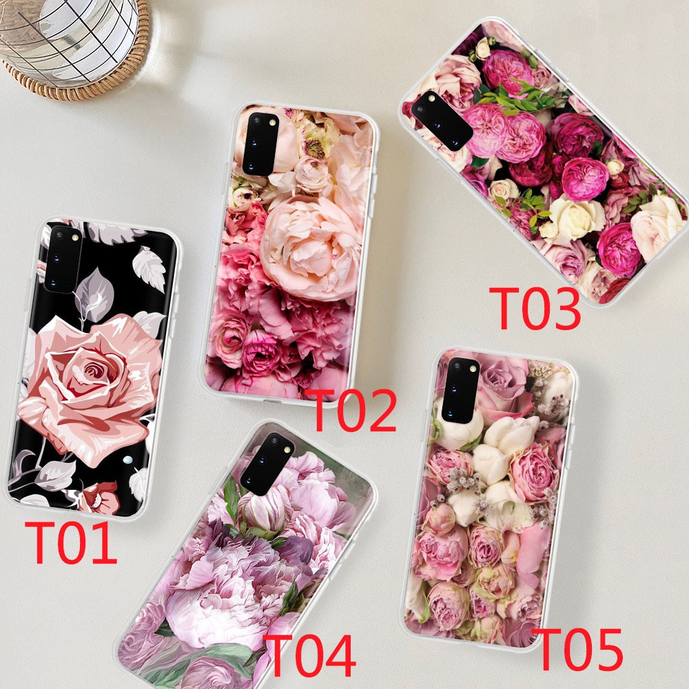 Ốp Điện Thoại Mềm Trong Suốt Hình Hoa Hồng / Mẫu Đơn Gt235 Cho Iphone 12 Mini 11 Pro X Xs Xr Max