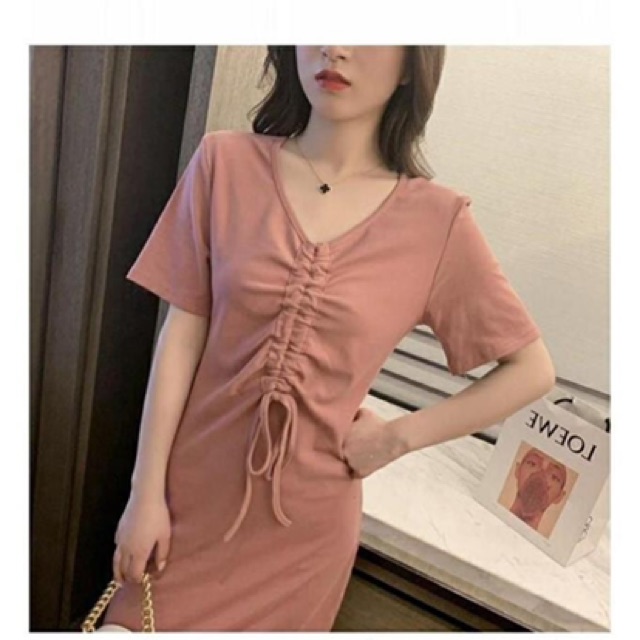 Váy suông thun dây rút ngực xinh xắn | BigBuy360 - bigbuy360.vn