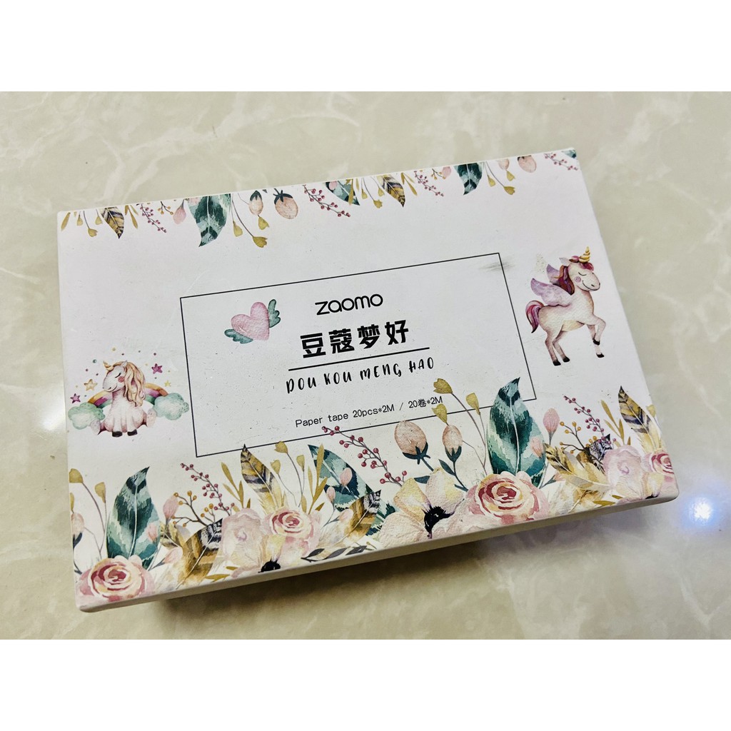 Set 20 cuộn băng keo Washi in hoạ tiết đáng yêu trang trí sổ tay