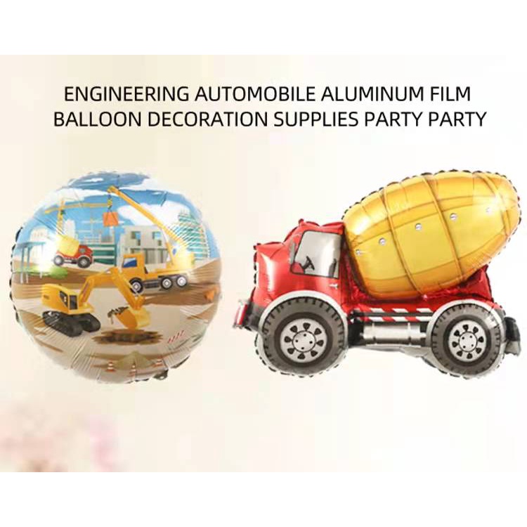 Bong Bóng Lá Nhôm Hình Xe Cần Cẩu Trang Trí Tiệc Sinh Nhật Chủ Đề Mới