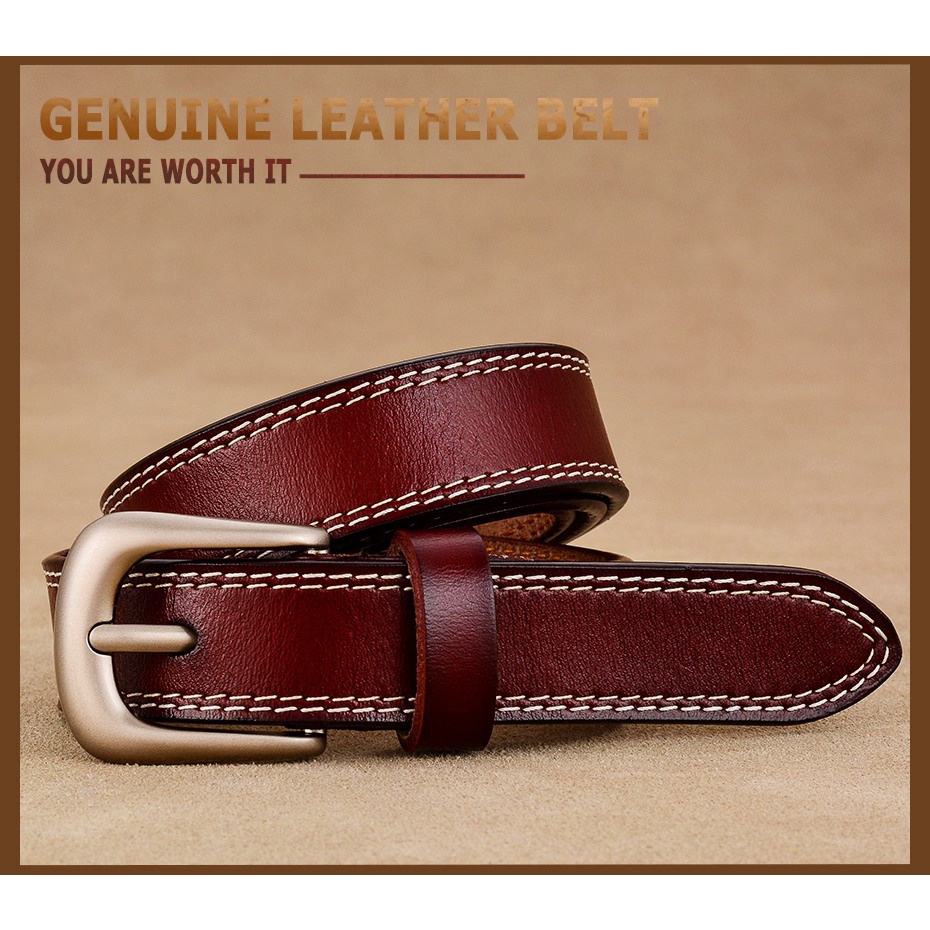 Thắt Lưng Da Bò 2.3Cm Chất Lượng Cao Có Khóa Cài Thời Trang Cho Nữ