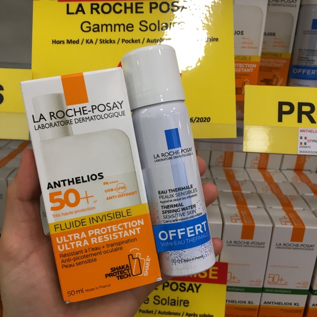 Kem chống nắng La roche posay shaka tặng kèm xịt khoáng Posay 50ml