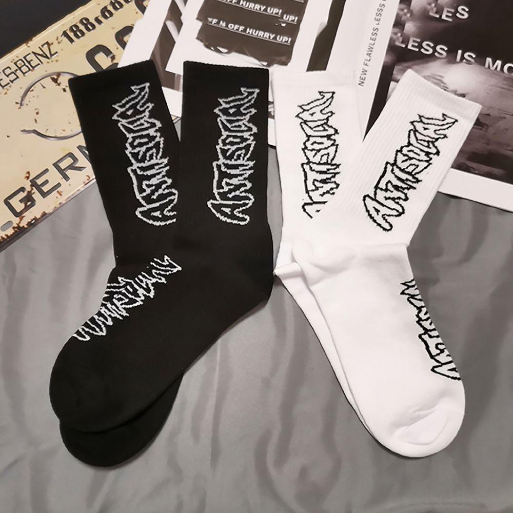 Vớ Cotton Nữ Thoáng Khí In Chữ Cá Tính Phong Cách Đường Phố