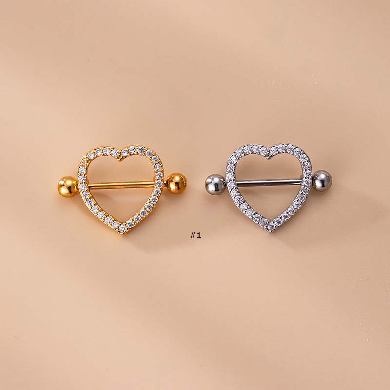 1 Cái Khuyên Nhũ Đeo Cơ Thể Bằng Thép Không Gỉ 14Gauge 19mm Hình Trái Tim