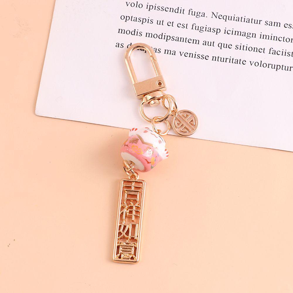 Móc Khóa Hình Mèo May Mắn Nhật Bản Dễ Thương Chống Thất Lạc Kèm Dây Đeo Điện Thoại / Móc Khóa