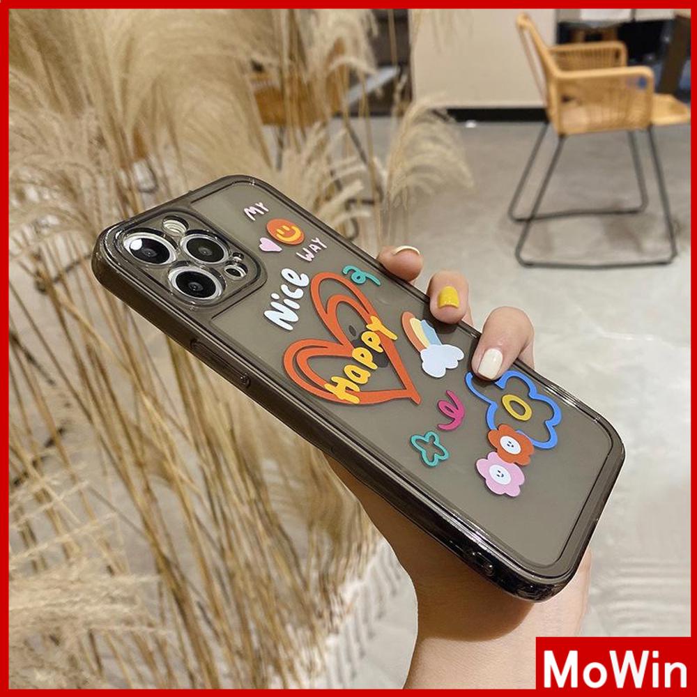Ốp Điện Thoại Silicon Dẻo Trong Suốt Viền Vuông In Họa Tiết Graffiti Cho iPhone 13 Pro Max iPhone 12 Pro Max iPhone 11 iPhone 7 Plus