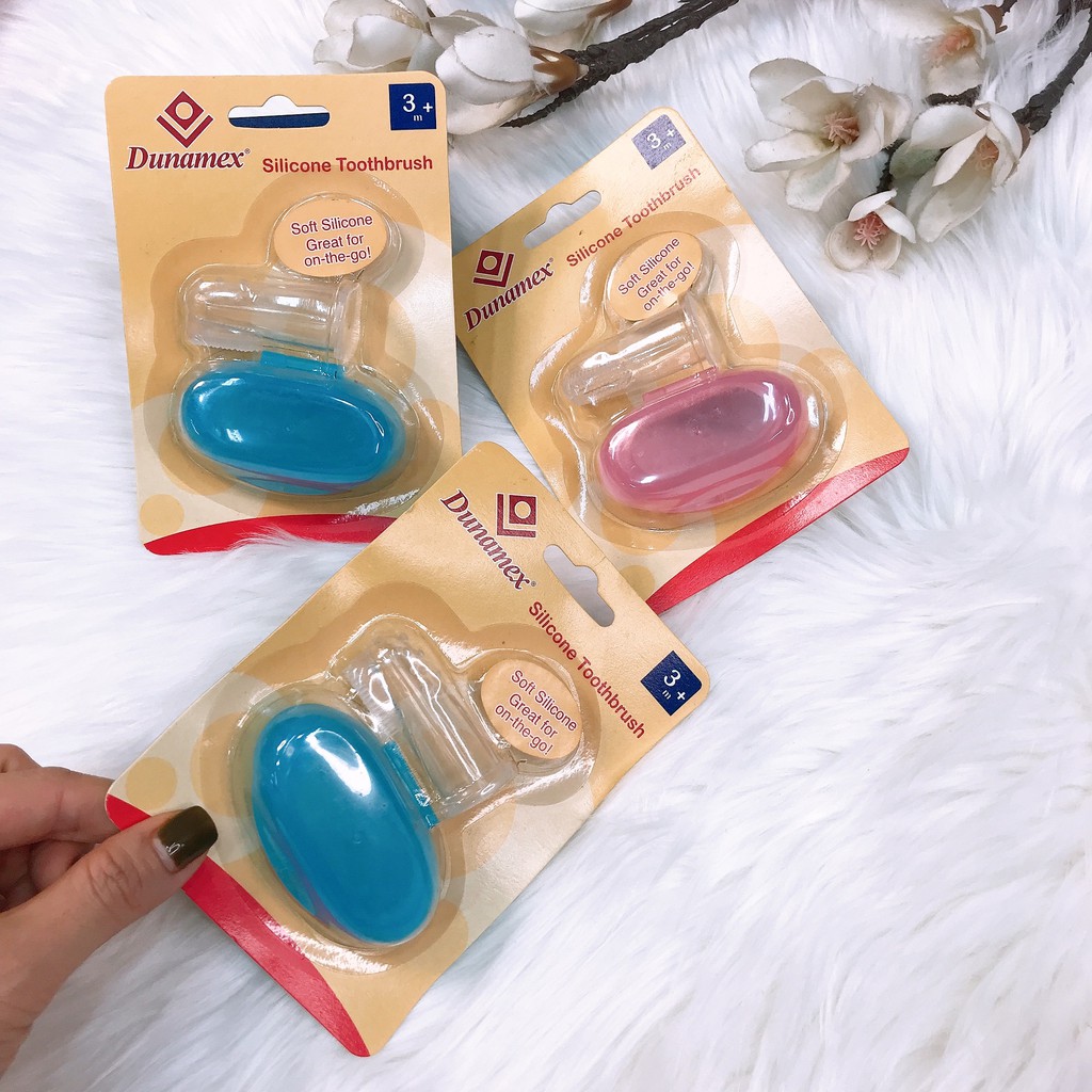 Bàn chải xỏ ngón Silicon có hộp đựng Dunamex SALE SỐC